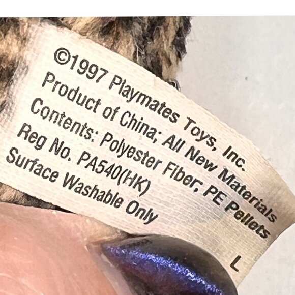 Beanfuls Playmates Toys Dottie Leopard Cat with Black Baby Boy Plush Stuffed Toy - Picture 11 of 13